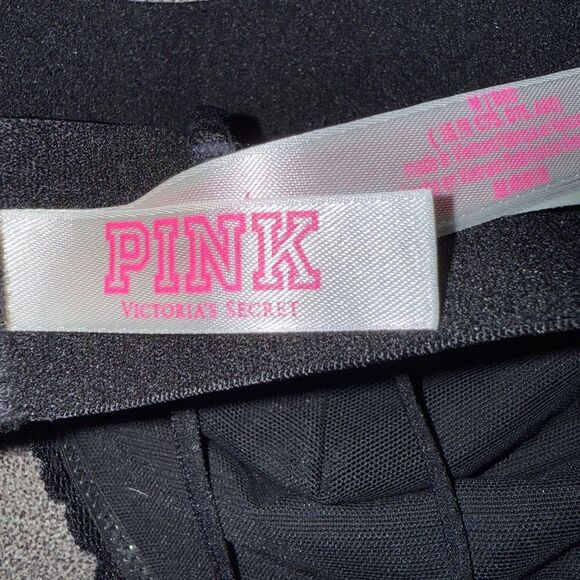 PINK Victoria secret Black Lace Bralette with Logo Detail size Medium - Picture 5 of 7